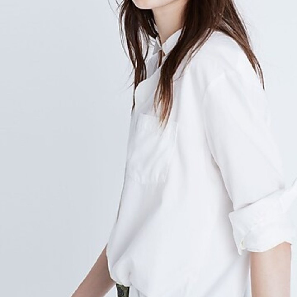 Madewell Drapey Oversized Boyshirt in Off-White/Ivory | Sz L